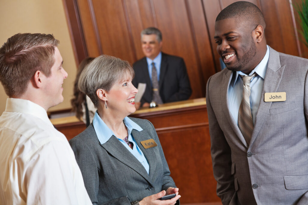 hotel management talking